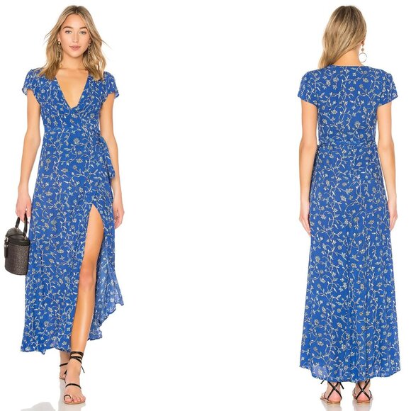 Amuse Society Dresses & Skirts - AMUSE SOCIETY summer safari wrap maxi dress in Blue Coast (XS)